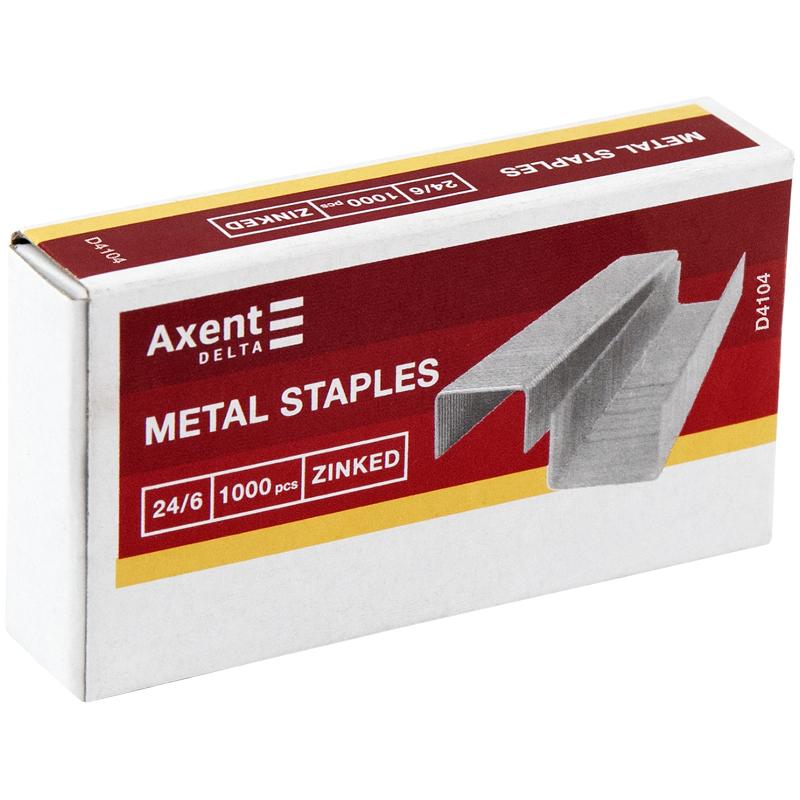 Скоби Axent Delta Standard D4104, №24/6, 1000 штук